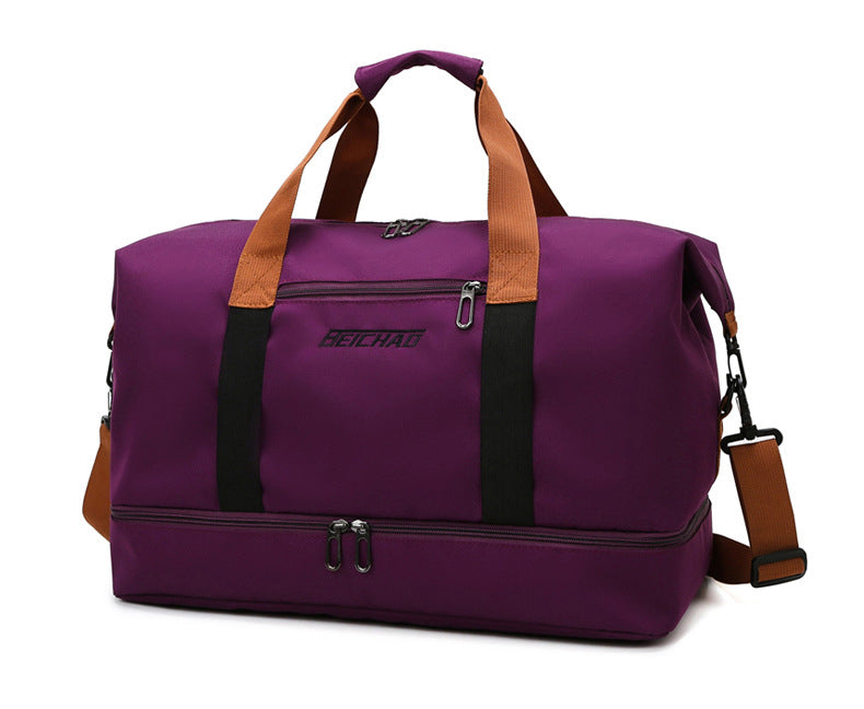 Travel Duffel Bag Oxford Tote Bag Sport Gym Bag Swimming Bag with Shoe Pouch&Wet Pocket