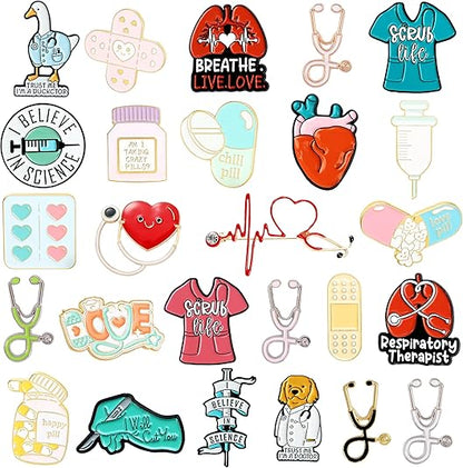 Custom Nurse Stethoscope Cute Enamel Lapel Pins Brooch Pin Badge for Nurses' Day Gifts