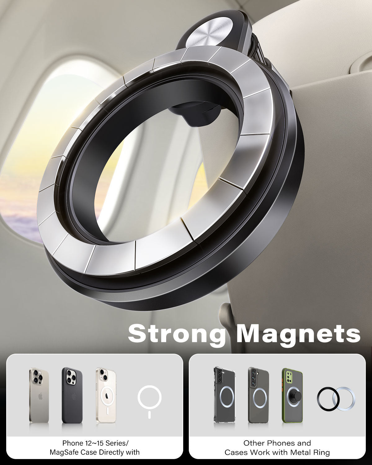 360 Degree Rotating Magnetic Phone Holder Dock Foldable Phone Stand For Desk