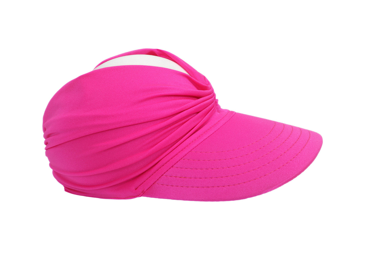 Kids Sun Visor Hat Wide Brim UV Protection Summer Beach Hat Elastic Visor Sun Cap for Girl 5-9 Years