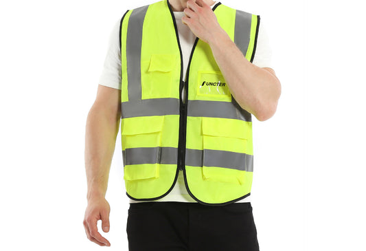 Pocket Safety Vest w/Reflective Stripes
