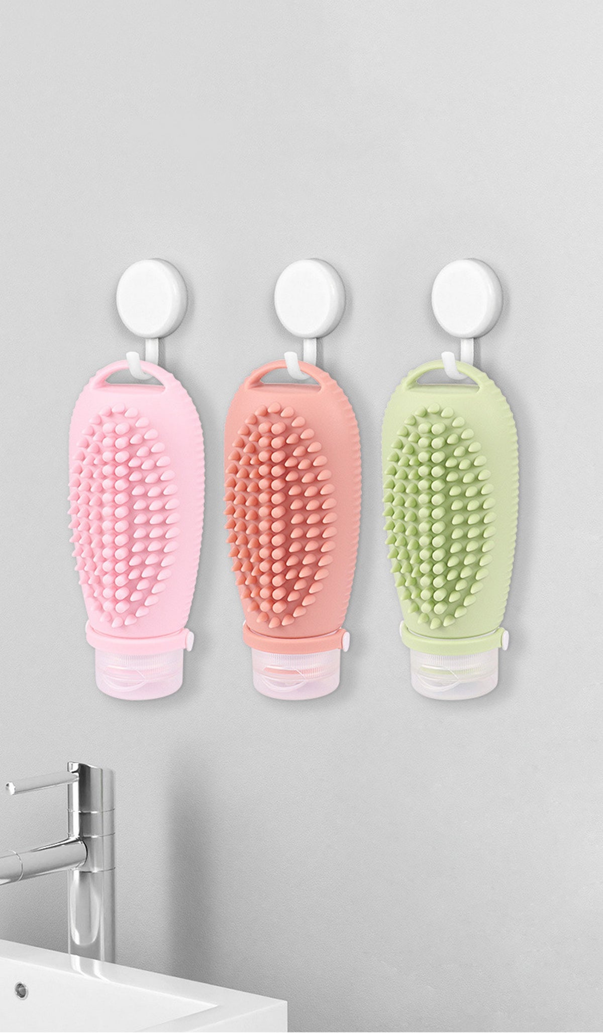 Silicone Toiletry Bottles with Hair Wash & Massage Function