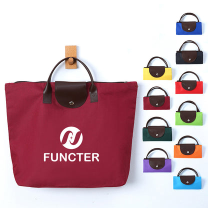 Folding Heavy Duty Oxford Groceries Bag Reusable Shopping Bags Large Foldable Tote Bag