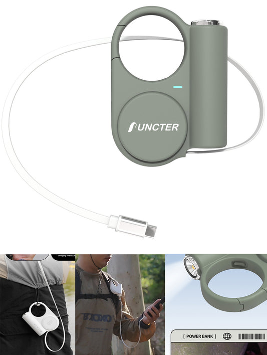 5000mAh Retractable Cable Portable Power Bank W/LED Light