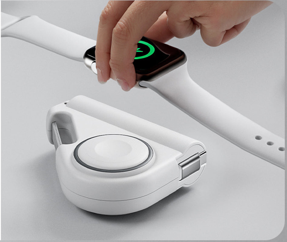 5000mAh Mini Power Bank WIth Wireless Charger For Smart watch With Woven Carabiner