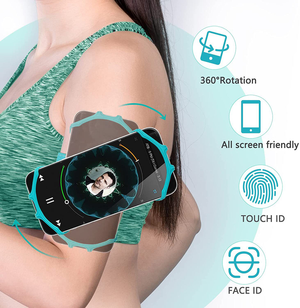 360 Rotatable Sports Running Armband For Phone