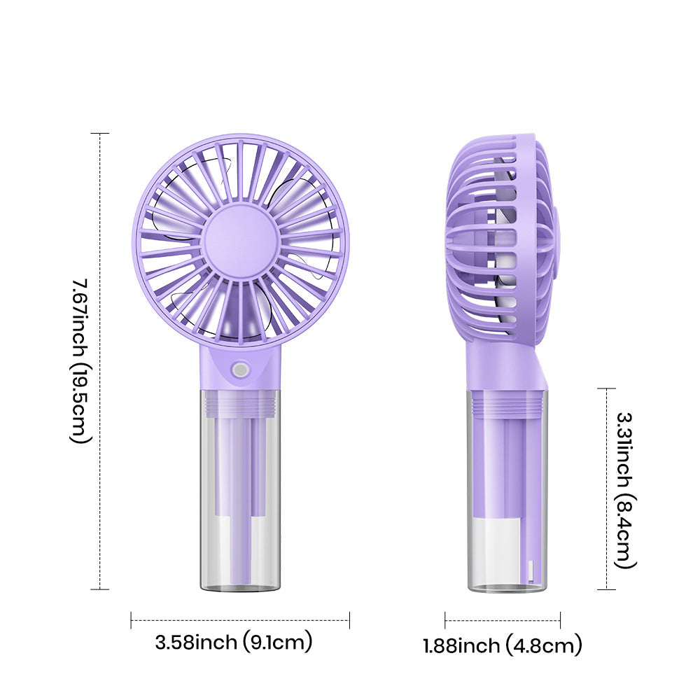 1800 mAh Portable Misting Fan Hand Held Small Personal Spray Fan W/Water Tank