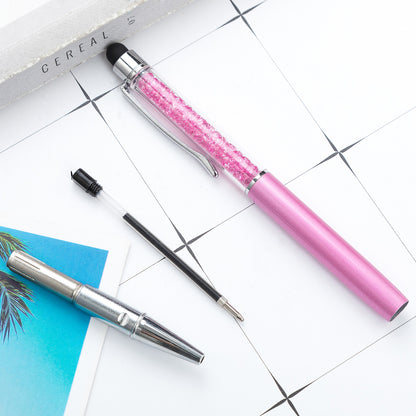 Glitter Crystal Ballpoint Pens with Stylus Top Twist Ballpoint Pen Medium Point Dynamic Crystal Pen