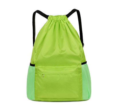 18 x 12.67" Drawstring Backpack, Waterproof Sports Gym Bag with Side Pocket
