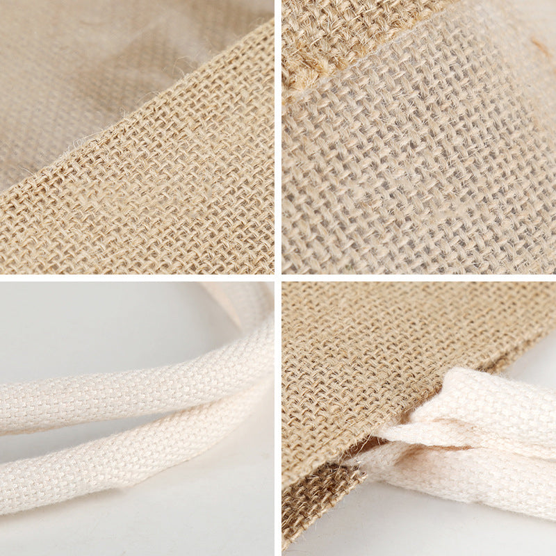 Burlap Tote Bags W/A Clear Window