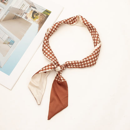 35" x 2" Full Custom Houndstooth Neckerchief Long Hair Ribbon Neck Scarf Handbag Wrap Neck Tie #27