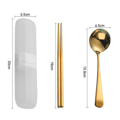 Travel Stainless Steel Chopsticks Spoon Cutlery Set