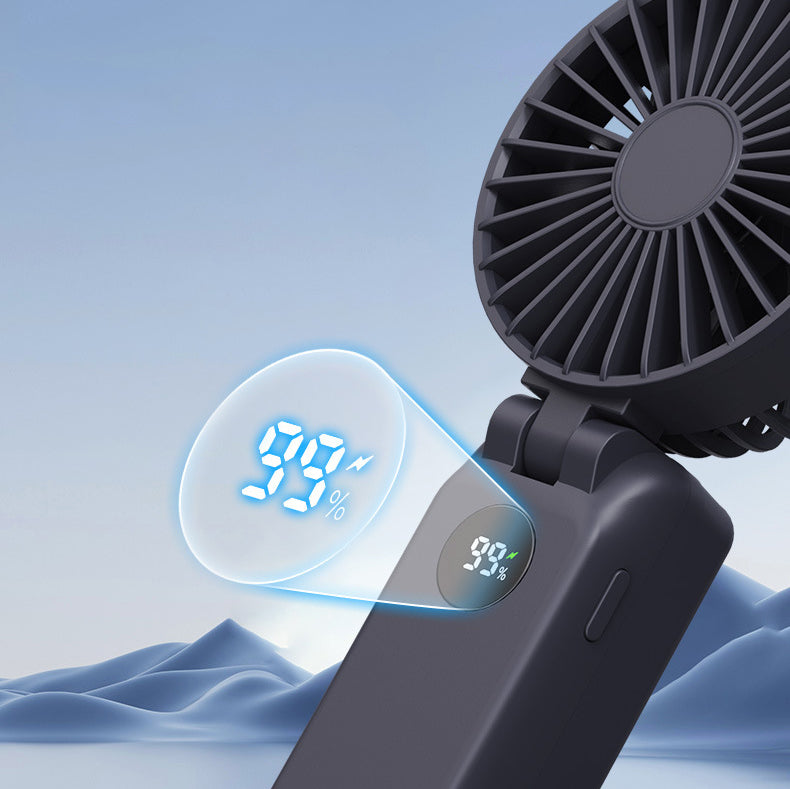 Rechargeable Mini Fan Handheld Fan With Battery Display With Carabiner Hook
