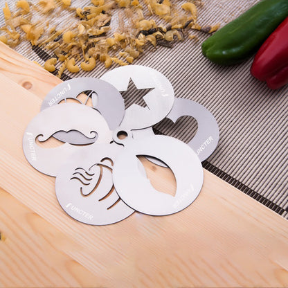 Six In A Set DIY Coffee 430 Stainless Steel Coffee Latte Molds