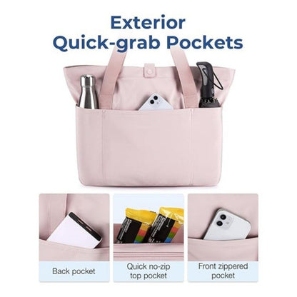 Outdoor Zipper Foldable Bag Multi-Pocket Folding Tote Bag Beach Bag Reusable Shopping Bag