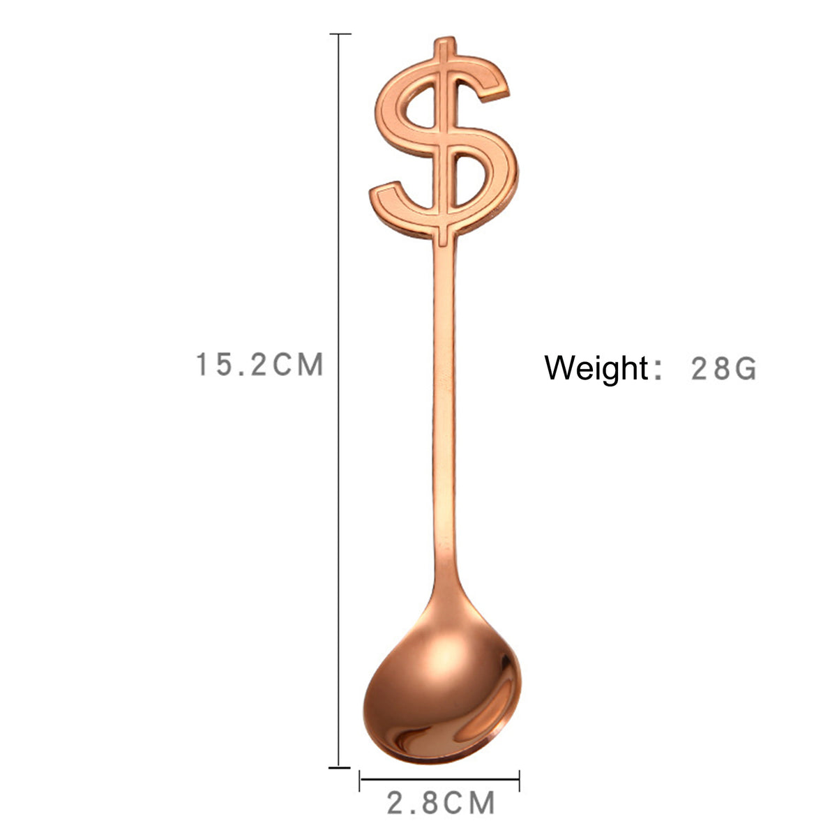 Dollar Shaped Spoon Stainless Steel Coffee Teaspoon ( Rose Gold )