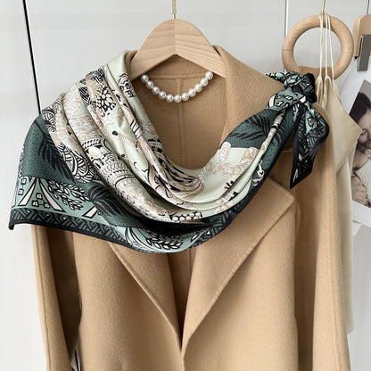 Custom 35.5" x 35.5" 100% Mulberry Silk Neck Scarf Silk Satin Wristband
