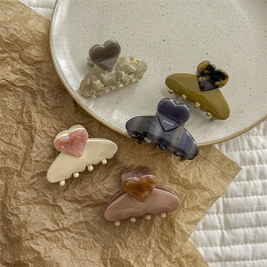 Acetate Hair Clips With Heart Shape