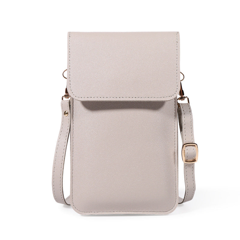 Touch Screen PU Leather Purse Bag Small Crossbody Bag Mini Messenger Bag Single Shoulder Handbag