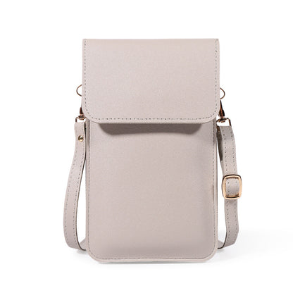 Touch Screen PU Leather Purse Bag Small Crossbody Bag Mini Messenger Bag Single Shoulder Handbag