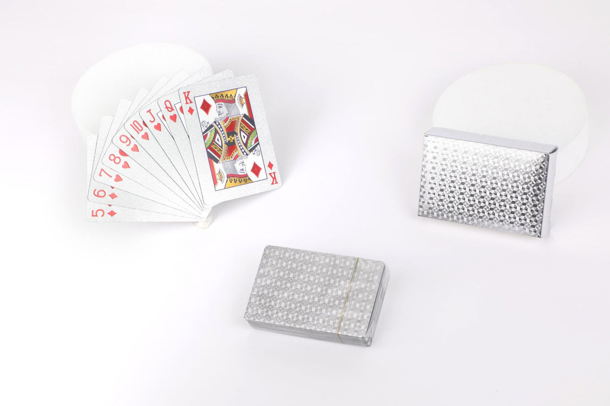 PET Silver Foiled Custom Poker Playing Cards 54 Cards
