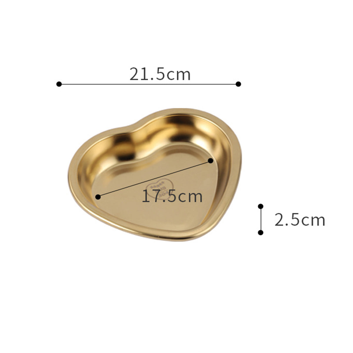 Stainless Steel Heart Shaped Large Size Plate Snack Eating Dish