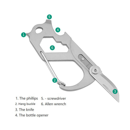 Stainless Steel Carabiner Snap hook Wire Gate Multi Tool