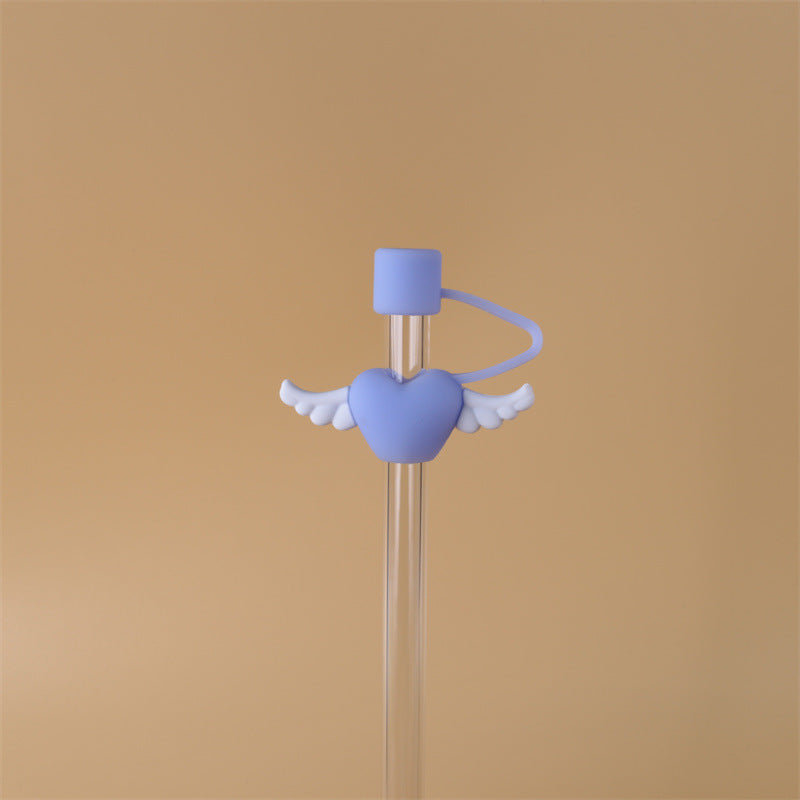 Heart Shaped Silicone Straw Covers Cap