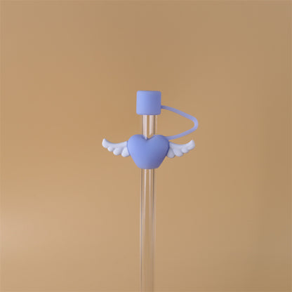 Heart Shaped Silicone Straw Covers Cap