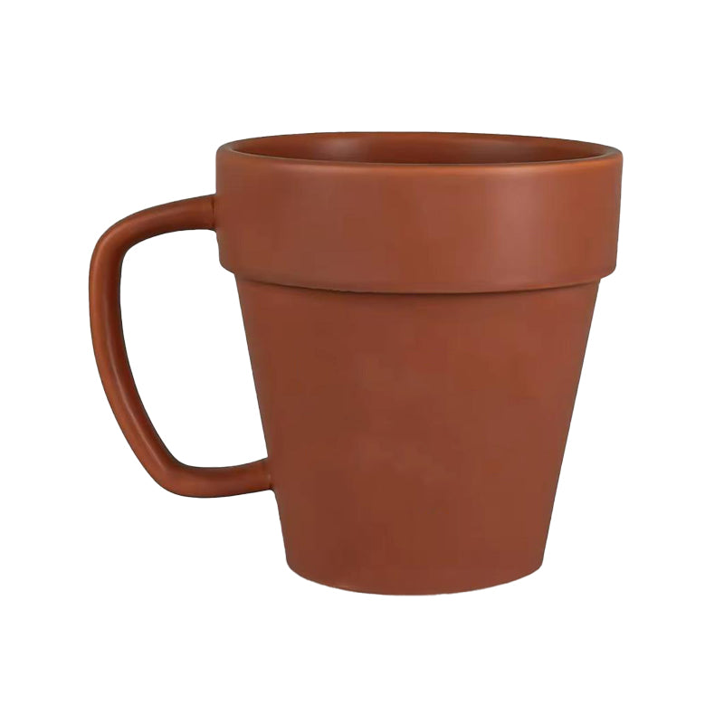 Ceramic Rustic Flowerpot Shaped Mug 12 oz.