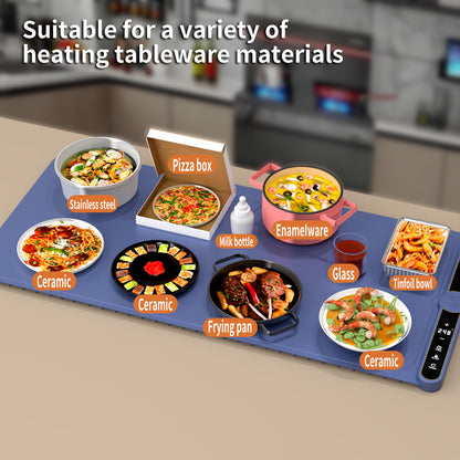 Food Warming Mat Electric Warming Tray Roll Up Food Warmers for Parties Buffet-Large Size