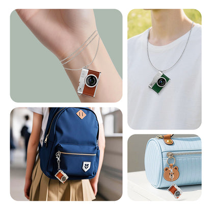 Retro Mini Thumb Digital Camera Pendant Backpack Keychain Charm Take Photos with 8GB TF Card