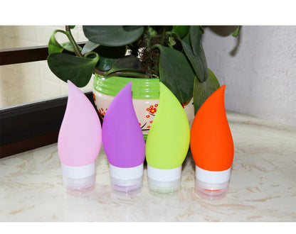 1.35 OZ Travel Split Bottles TSA Approved with Label Silicone BPA Free Refillable Cosmetic Container