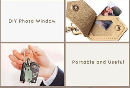 PU Leather ID Tag Photo Fob Keying