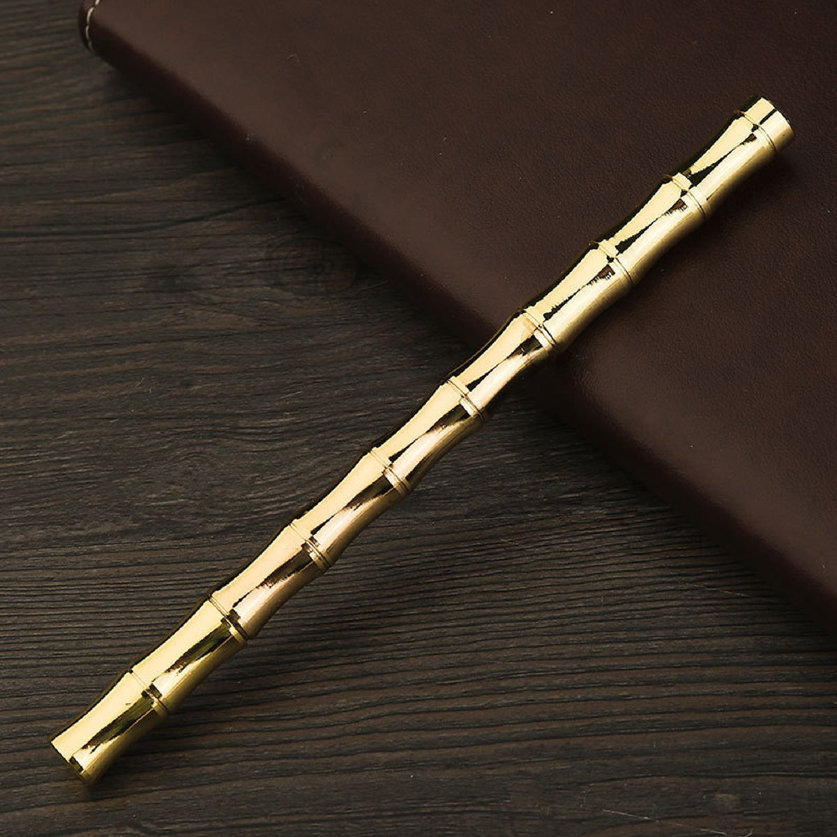 Bamboo Pen Brass Metal Pen with Cap Black Ink