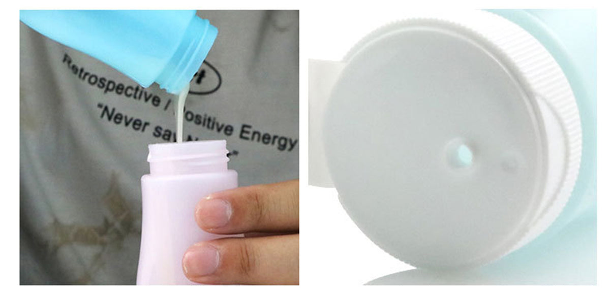 2 OZ Silicone Travel Split Bottles, Travel Size Bottles for Shampoo,Conditioner,Lotion,Toiletries