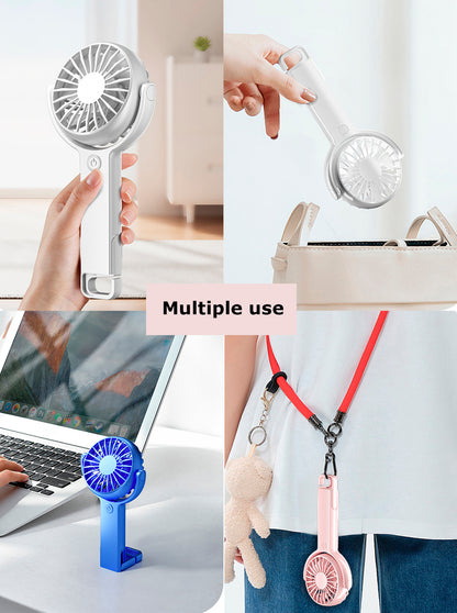 Mini USB Desktop Handheld Fan With 5-Speed Adjustable USB Rechargeable Fan