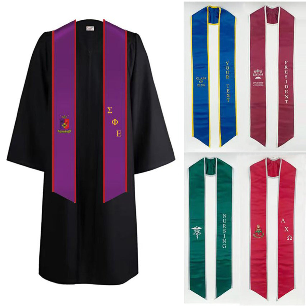 Custom 84" L Unisex Graduation Sash Honor Stole