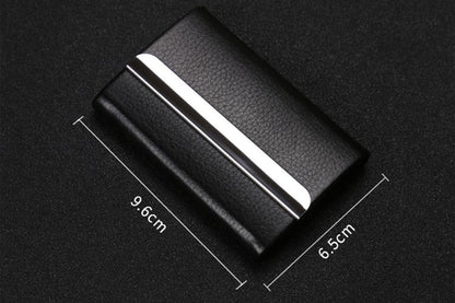 Business Card Cases PU Leather Name Card Holders Stainless Steel Multi Card Holders for Men Women