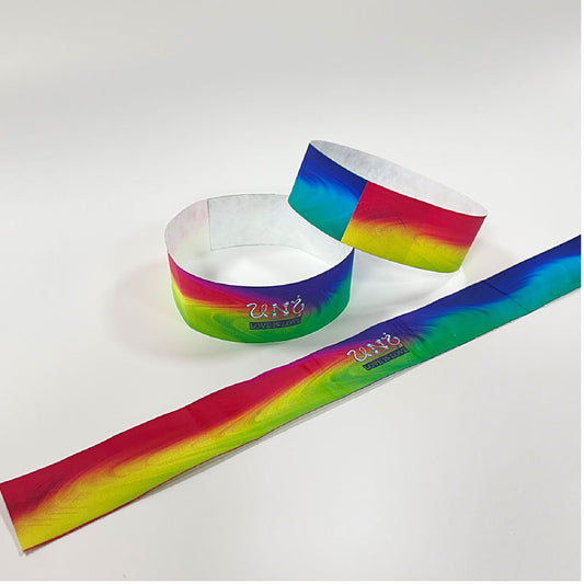 Rainbow Paper Wristbands for Party, Carnival