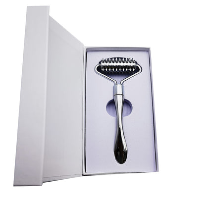 Textured Zine Alloy Metal Facial Roller W/ Packing Box