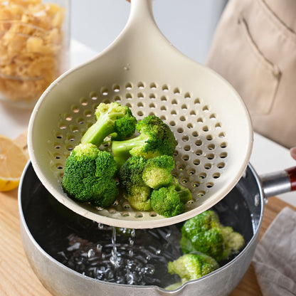 Silicone Large Slotted Spoon Cooking Skimmer Draining Strainer Spoon For Frying and Cooking