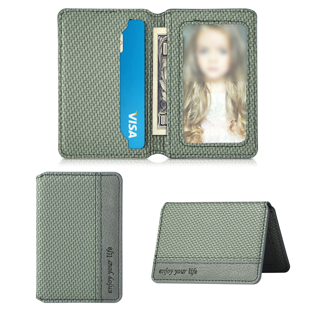 Stick-on Phone Wallet, Slim Expandable Credit Card Pocket