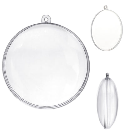 2.76" DIY Acrylic Christmas Ball Flat Ornament Balls Fillable Ornaments