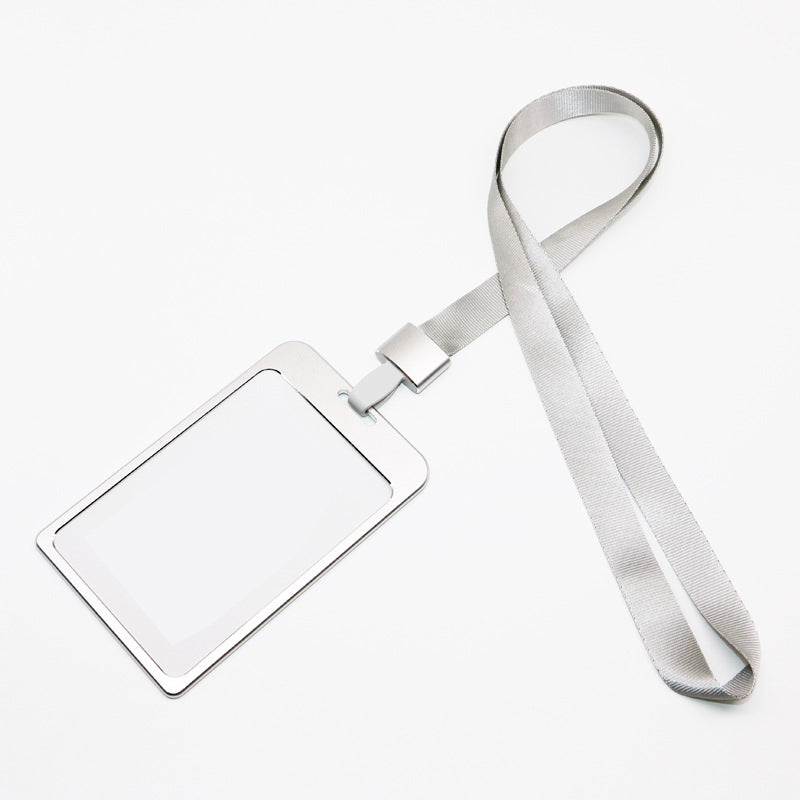 Large Aluminum Badge Holder With Lanyard