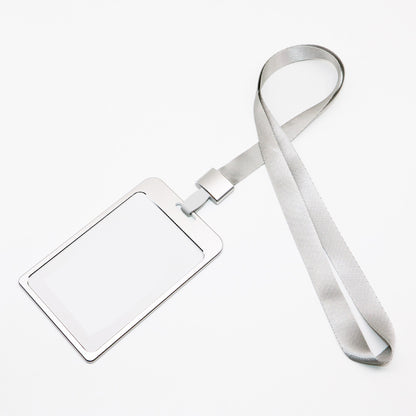 Large Aluminum Badge Holder With Lanyard