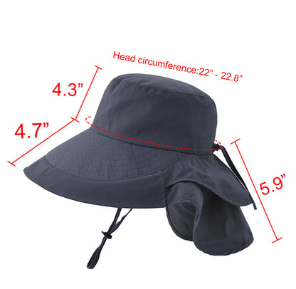 Outdoor Summer Bucket Hat Sun Hat with Ponytail Hole for Women