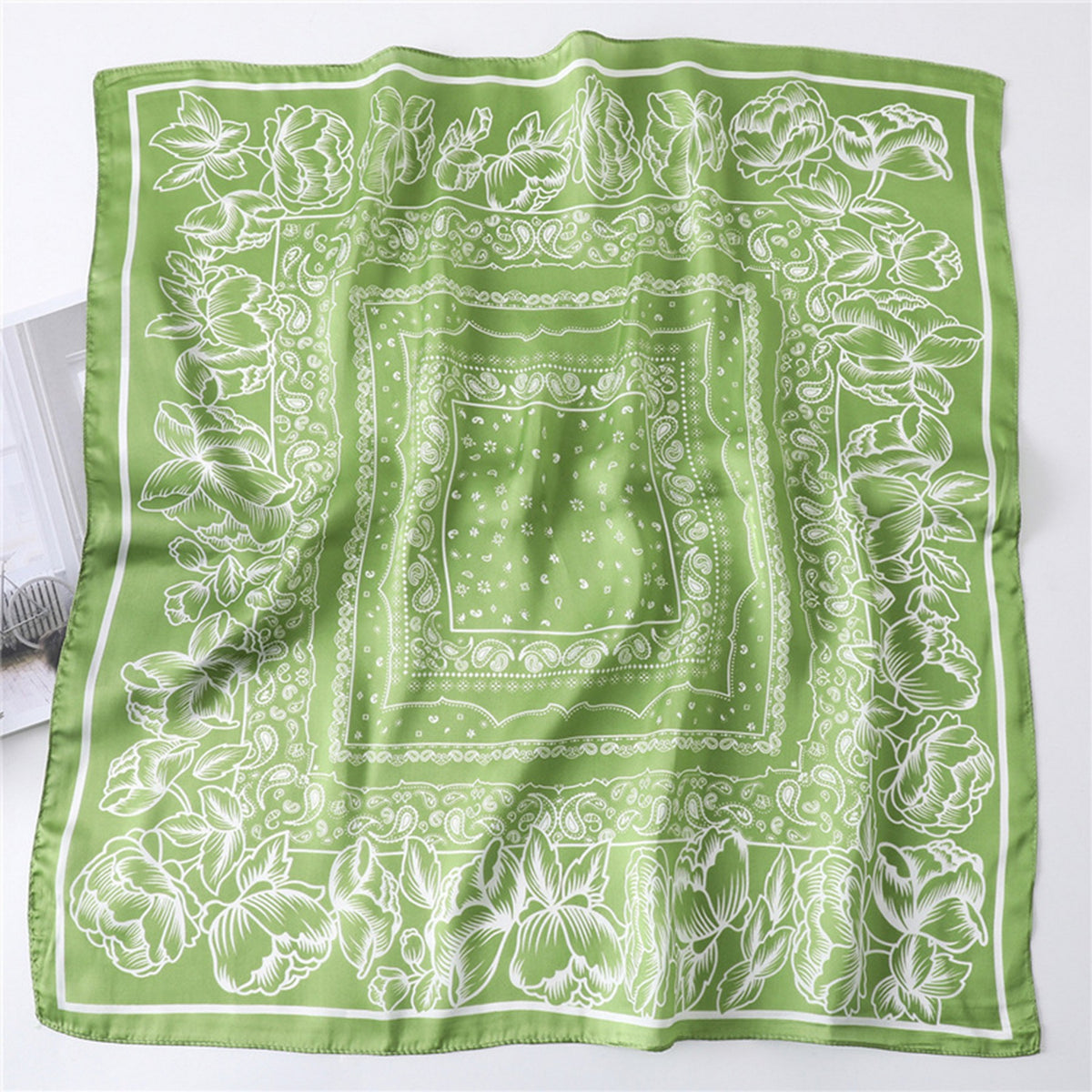 Custom 25.6" x 25.6" Silky Satin Square Scarfs Bandana for Women