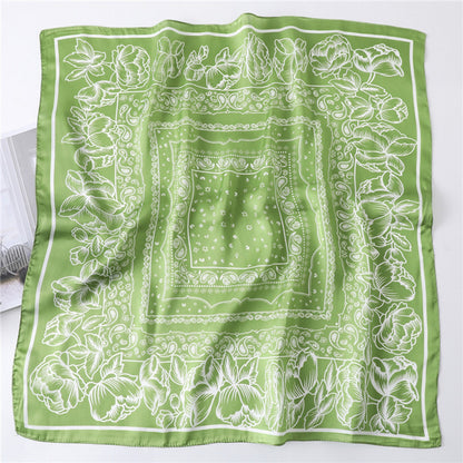 Custom 25.6" x 25.6" Silky Satin Square Scarfs Bandana for Women