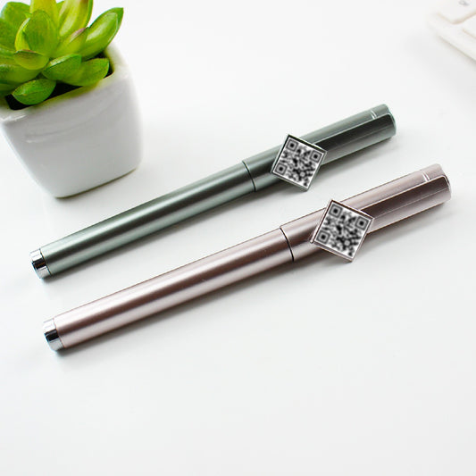 Advertising QR Code Pen Metallic Color Pen Barrel Gel Ink Pen